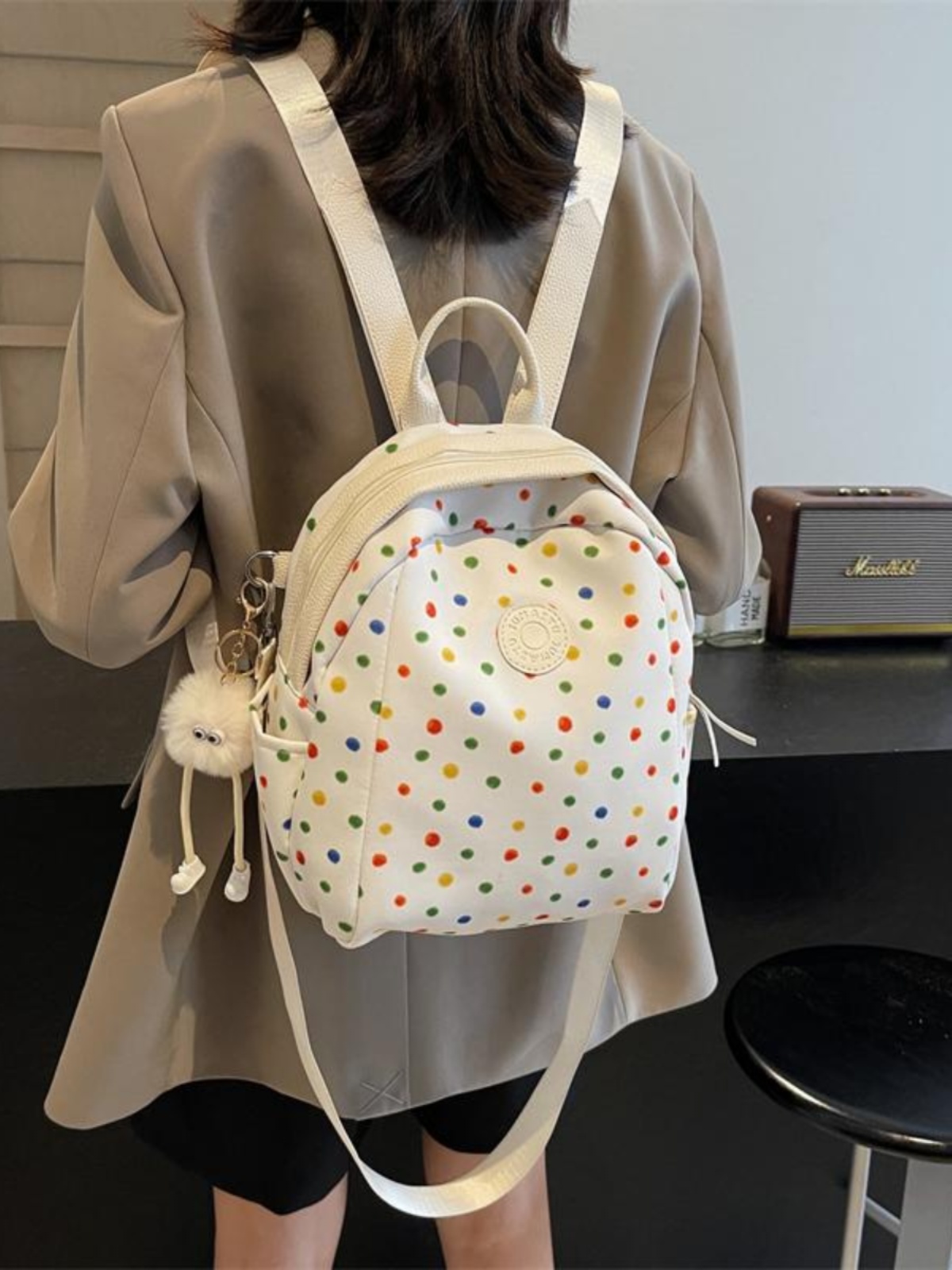 Polka Dot Backpack for Women - Fashionable Student Shoulder Crossbody Bag for Autumn & Winter 2024, Perfect for Commuting & Travel Polka Dot Backpack for Women - Fashionable Student Shoulder Crossbody Bag for Autumn & Winter 2024, Perfect for Commuting & Travel