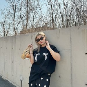 Polka Dot Black and White Color-Blocking Slim-Fit Women's Skirt - Versatile Spring and Summer Style, 2024 Niche Design, Y2K Fashion