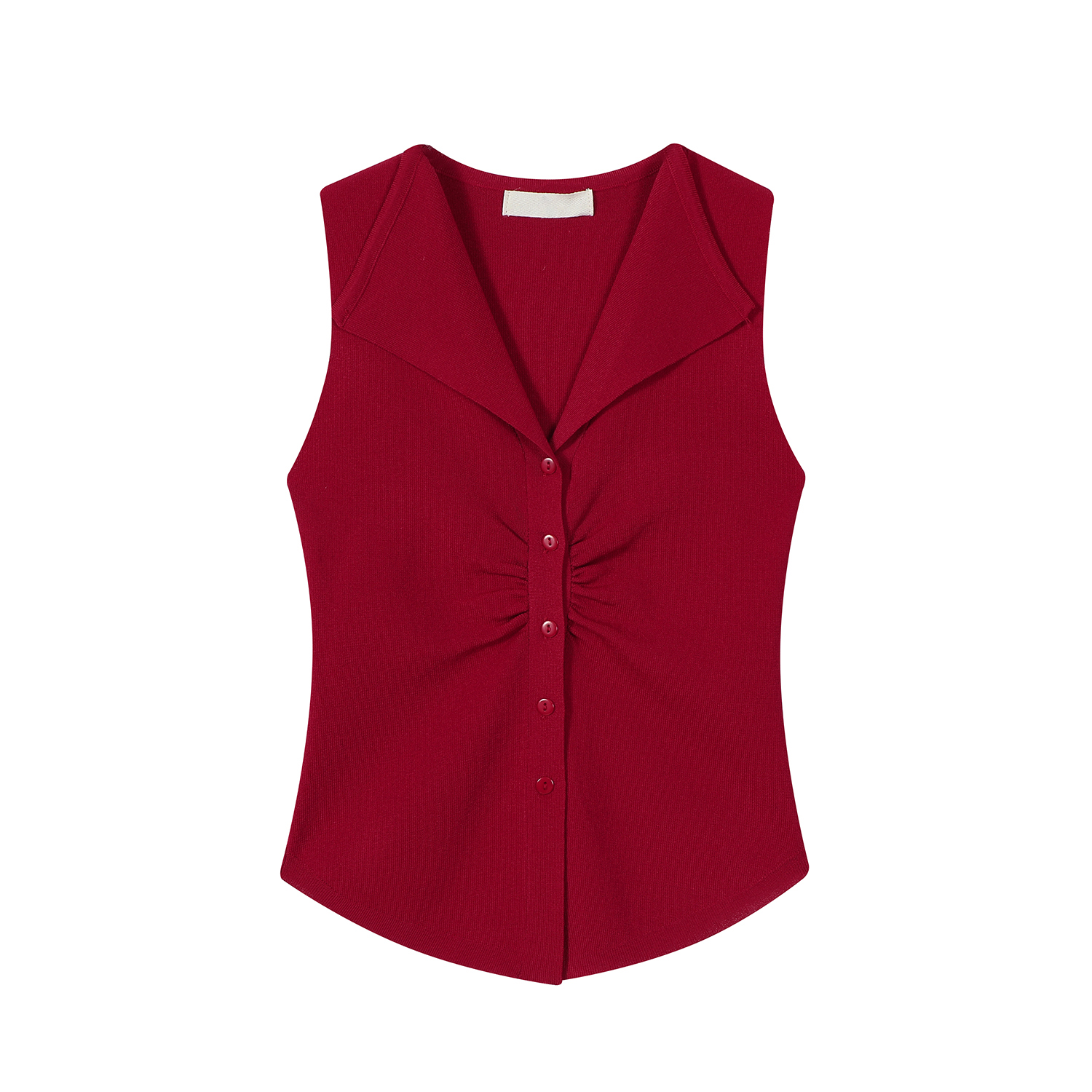Pumpkin-Colored Sleeveless Knitted T-Shirt with Fitted Waist and Pleated Vest Detail for Women - Perfect for Fall Fashion Pumpkin-Colored Sleeveless Knitted T-Shirt with Fitted Waist and Pleated Vest Detail for Women - Perfect for Fall Fashion