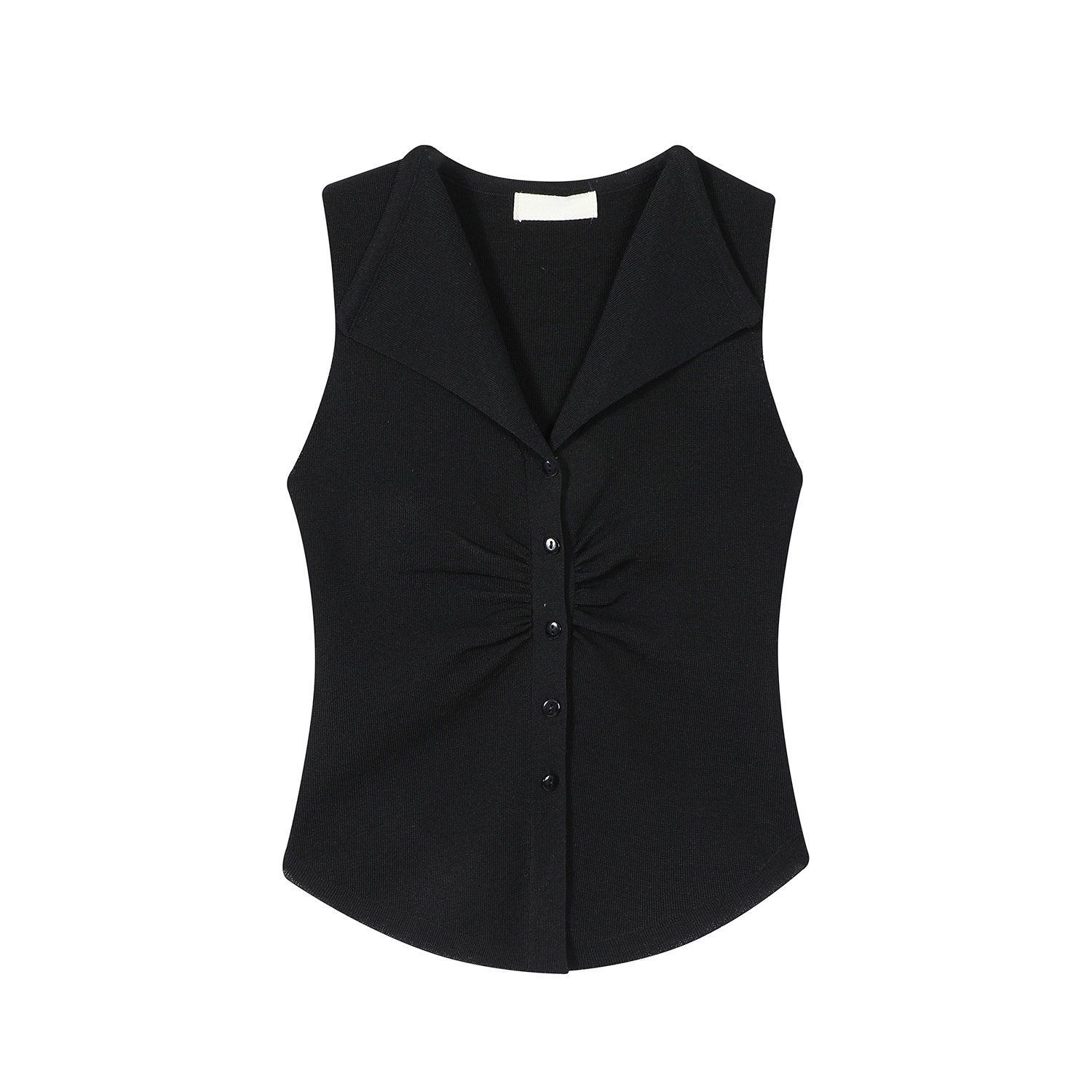 Pumpkin-Colored Sleeveless Knitted T-Shirt with Fitted Waist and Pleated Vest Detail for Women - Perfect for Fall Fashion Pumpkin-Colored Sleeveless Knitted T-Shirt with Fitted Waist and Pleated Vest Detail for Women - Perfect for Fall Fashion