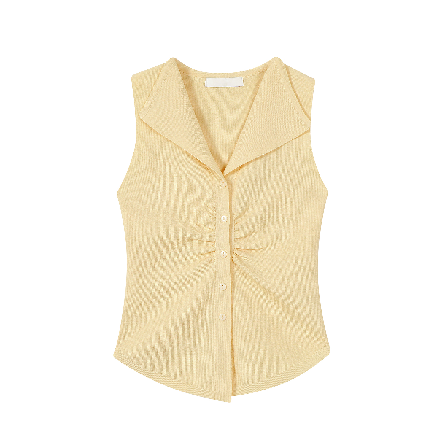 Pumpkin-Colored Sleeveless Knitted T-Shirt with Fitted Waist and Pleated Vest Detail for Women - Perfect for Fall Fashion Pumpkin-Colored Sleeveless Knitted T-Shirt with Fitted Waist and Pleated Vest Detail for Women - Perfect for Fall Fashion