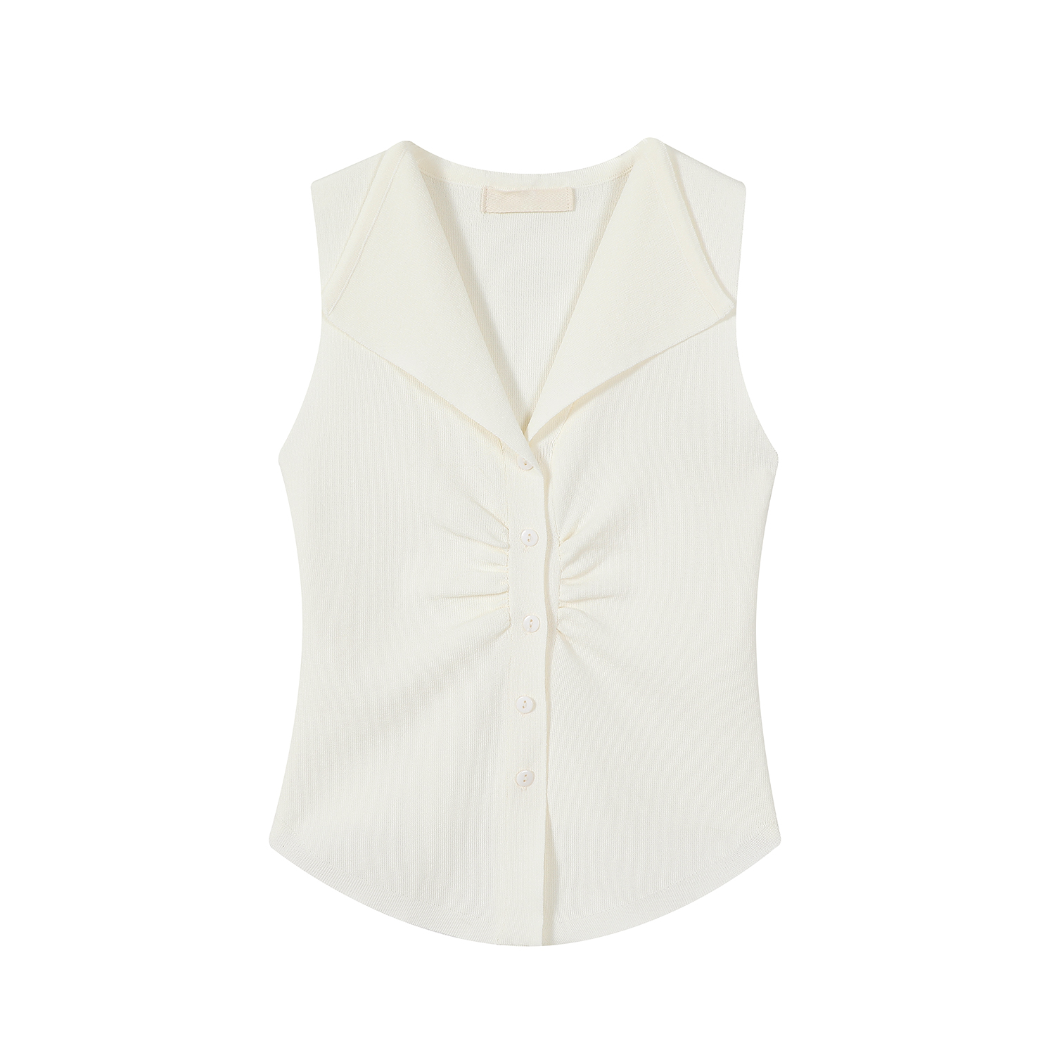 Pumpkin-Colored Sleeveless Knitted T-Shirt with Fitted Waist and Pleated Vest Detail for Women - Perfect for Fall Fashion Pumpkin-Colored Sleeveless Knitted T-Shirt with Fitted Waist and Pleated Vest Detail for Women - Perfect for Fall Fashion