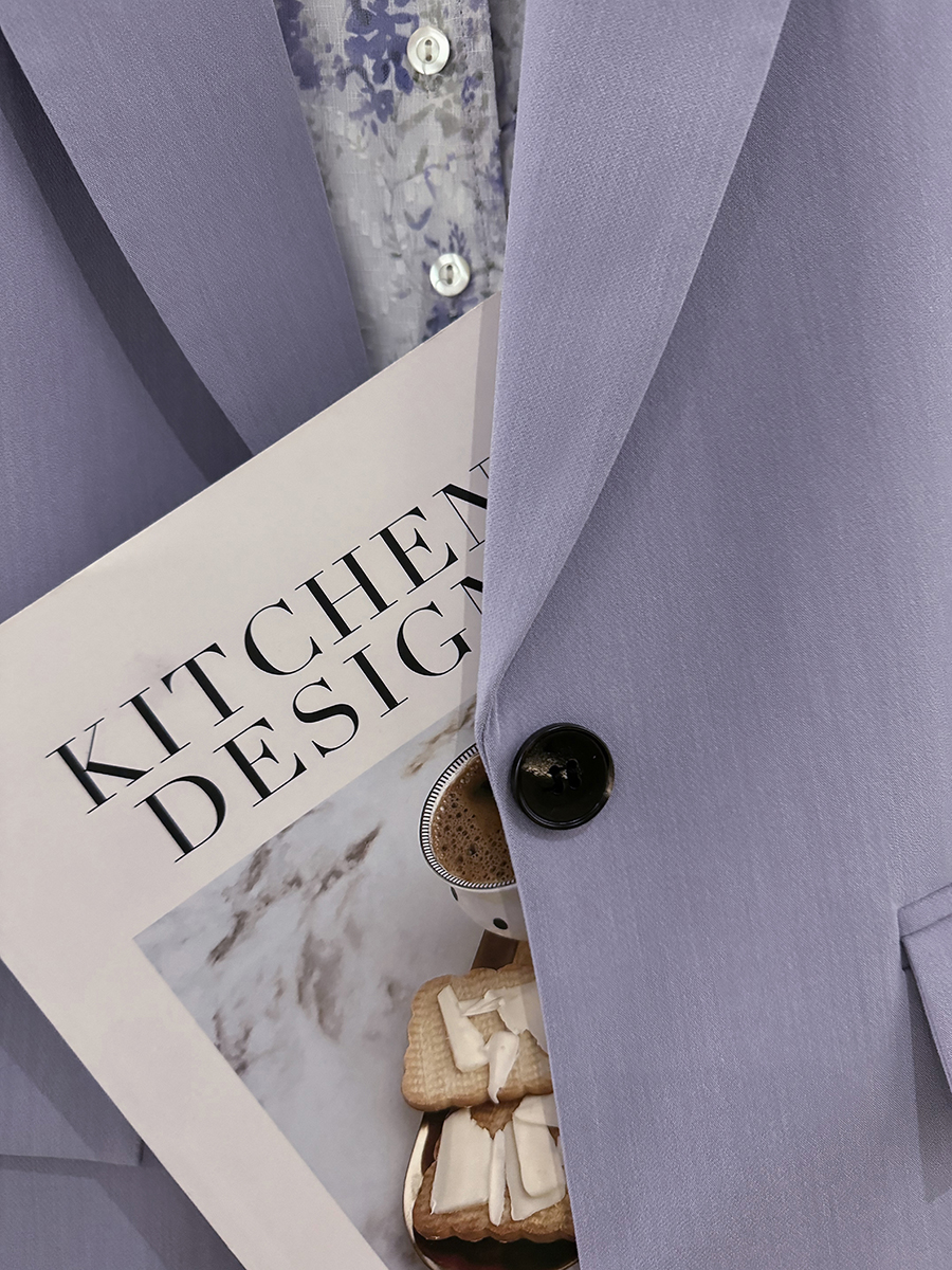 Purple French-Style Women's Blazer - Textured Suit Jacket for Spring & Autumn - Gentle Socialite Look - Age-Reducing Fashion 2025 Purple French-Style Women's Blazer - Textured Suit Jacket for Spring & Autumn - Gentle Socialite Look - Age-Reducing Fashion 2025
