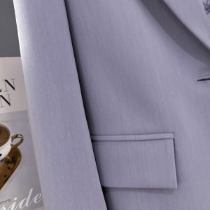 Purple French-Style Women's Blazer - Textured Suit Jacket for Spring & Autumn - Gentle Socialite Look - Age-Reducing Fashion 2025