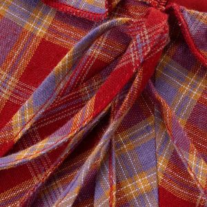 Red Plaid French V-Neck Summer Long Dress - 2025 New Arrival, Waist-Defining and Slimming, Perfect for Vacation Style