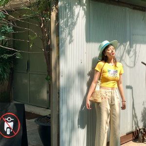 Red Printed Short Sleeve T-Shirt for Women - Vintage Summer Slim Fit Round Neck Top - Y2K Fashion Style