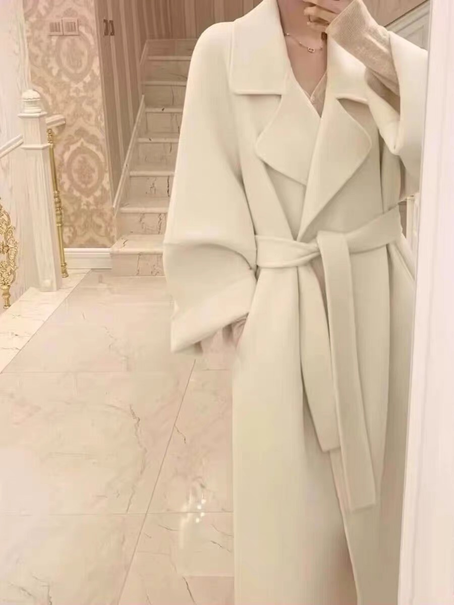 Red Reversible Cashmere Coat for Women - Autumn Winter 2024 Petite High-End Woolen Bathrobe Style Outerwear Red Reversible Cashmere Coat for Women - Autumn Winter 2024 Petite High-End Woolen Bathrobe Style Outerwear