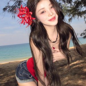 Red Strapless Top for Women - French Style Bow Hollow Design, Slim Fit, Trendy Spring Fashion