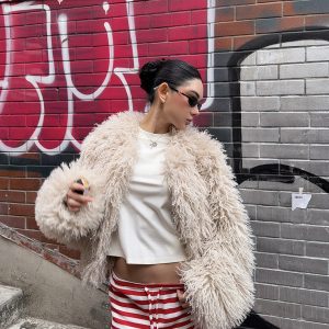 Red Striped Pants - Christmas Series, Festive Holiday Style, Cozy Winter Fashion, Trendy 90s Inspired Look