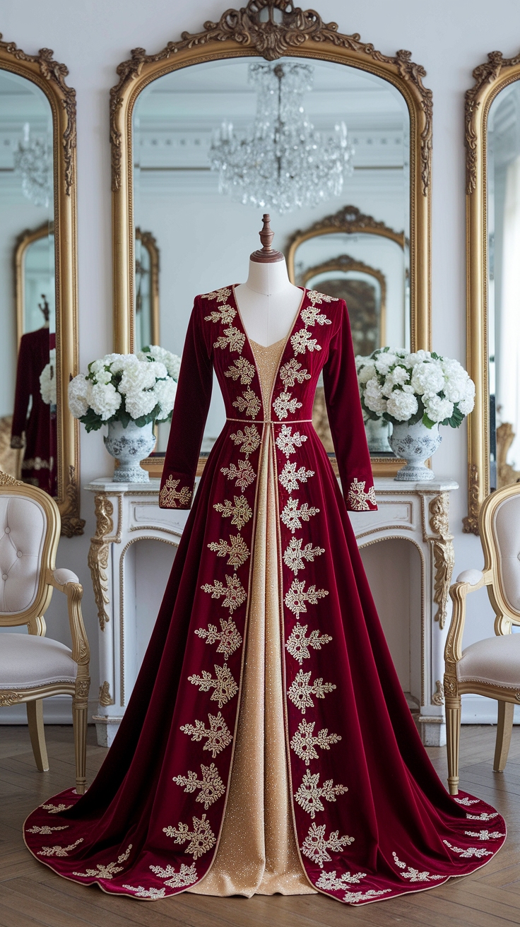 Elevate Your Look with a Red and Gold Dress outfit idea