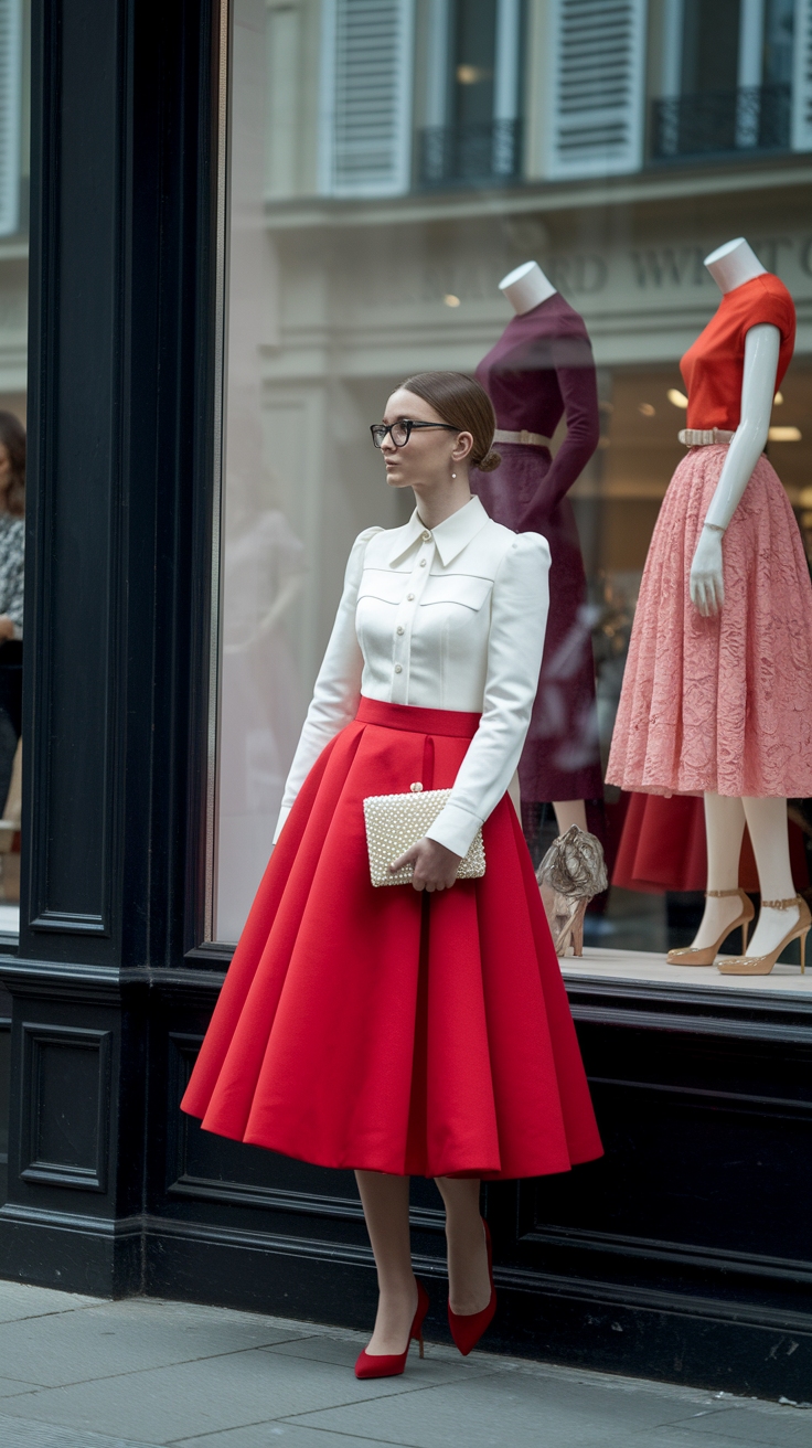 Create a Red and White Outfit Classy for Events outfit idea