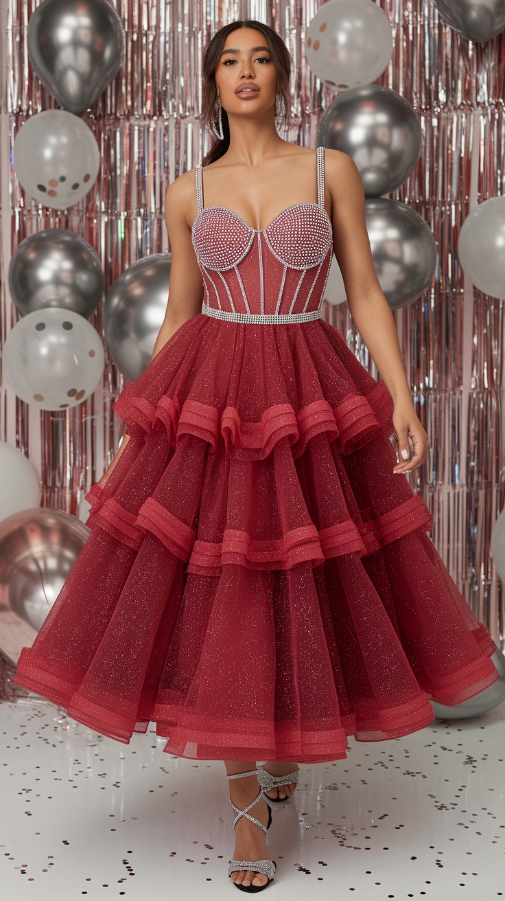 Find Your Perfect Red Bday Dress This Year outfit idea