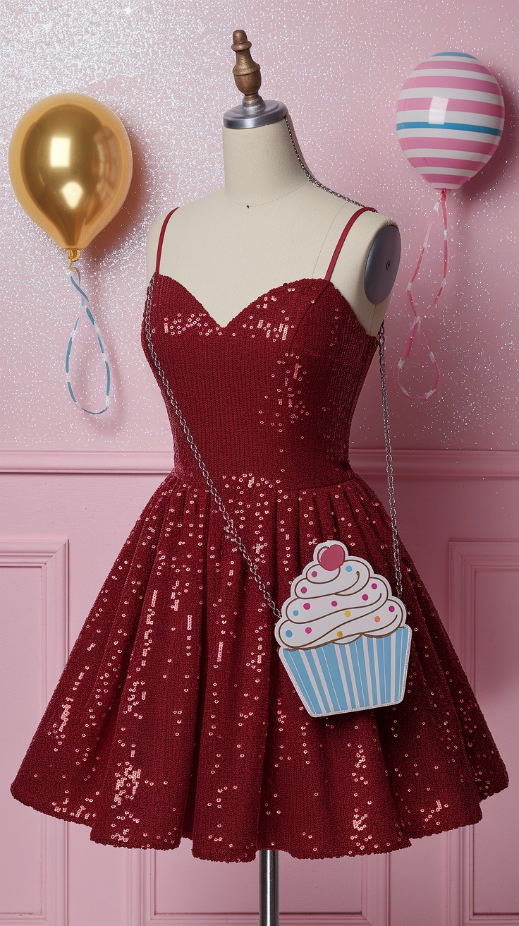 Celebrate in Style with a Stunning Red Birthday Dress outfit idea