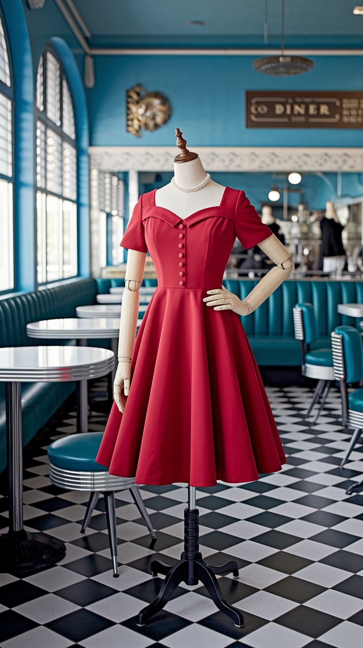 The Iconic Red Classic Dress You Need in Your Wardrobe outfit idea