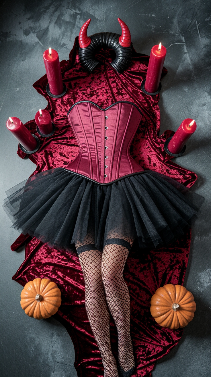 Spooky Red Corset Outfit Halloween Ideas outfit idea