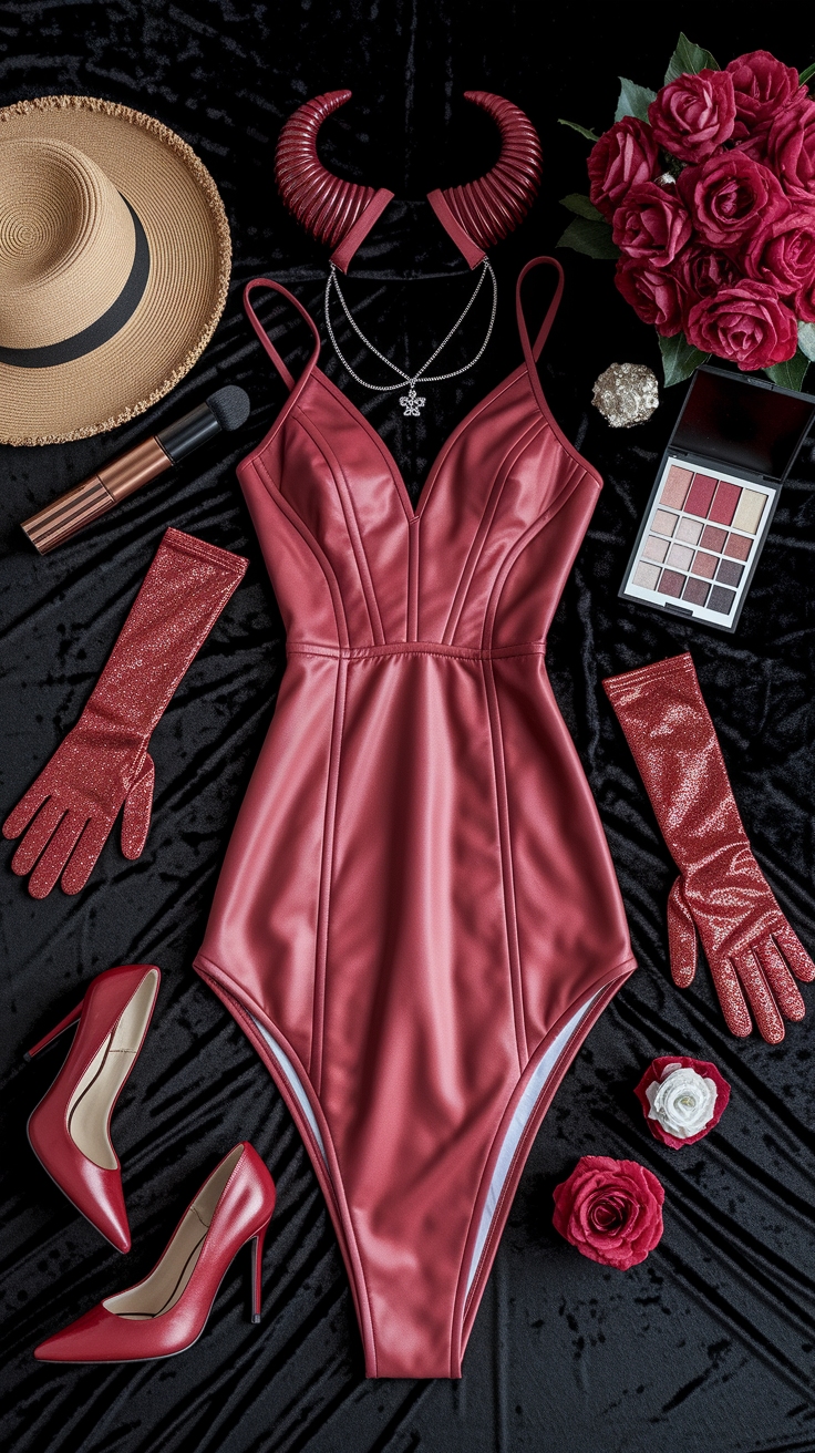 Creative Red Costume Ideas for Women This Halloween outfit idea