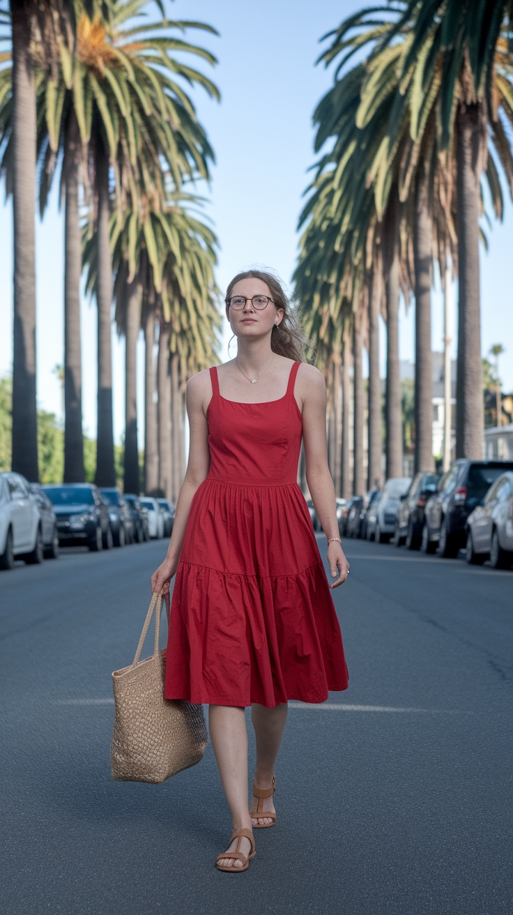 Versatile Red Dress Casual Summer Styles outfit idea
