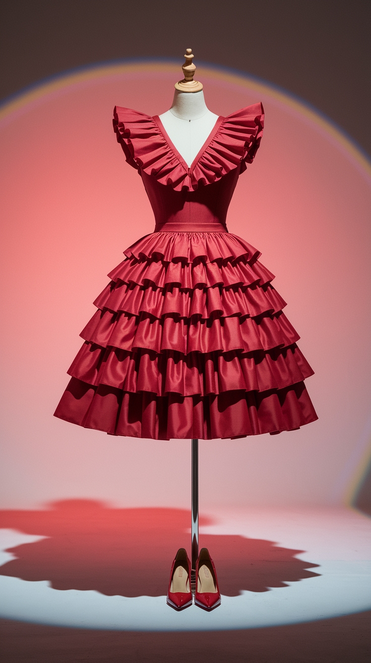 Make a Statement with a Red Dress Red Heels Look outfit idea