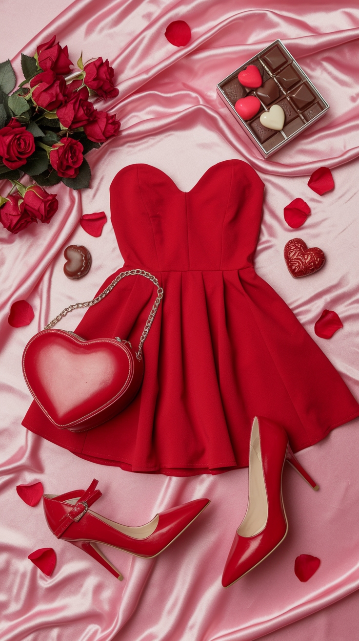 Chic Red Dress Valentines Day Outfit Inspirations outfit idea