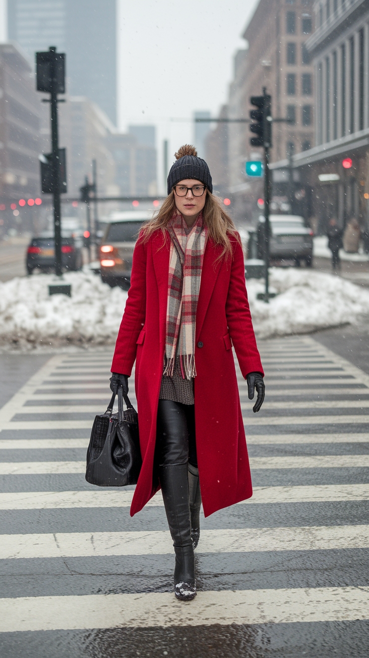 Versatile Red Long Coat Outfits for All Seasons outfit idea