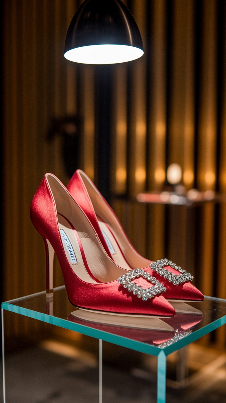 Step Out in Style with Red Manolo Blahnik Shoes outfit idea