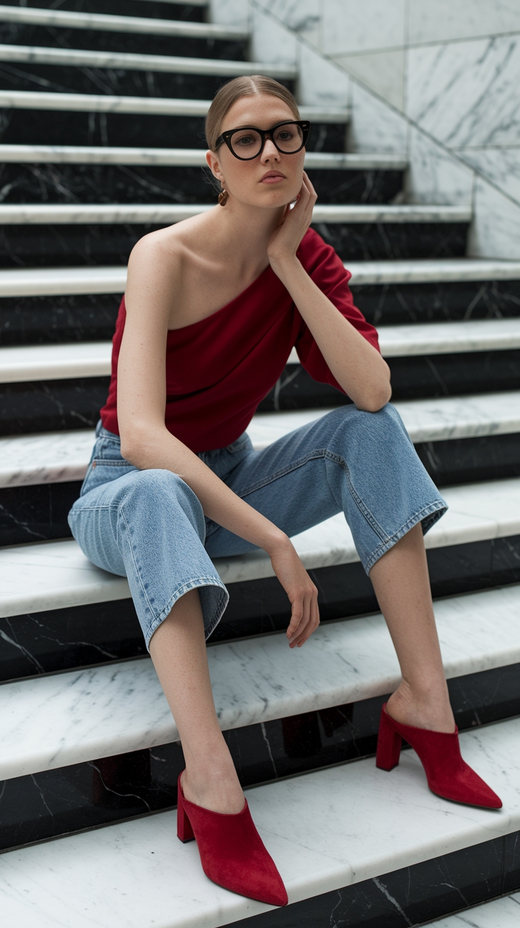 Stylish Red Mules Outfit: Elevate Your Look outfit idea