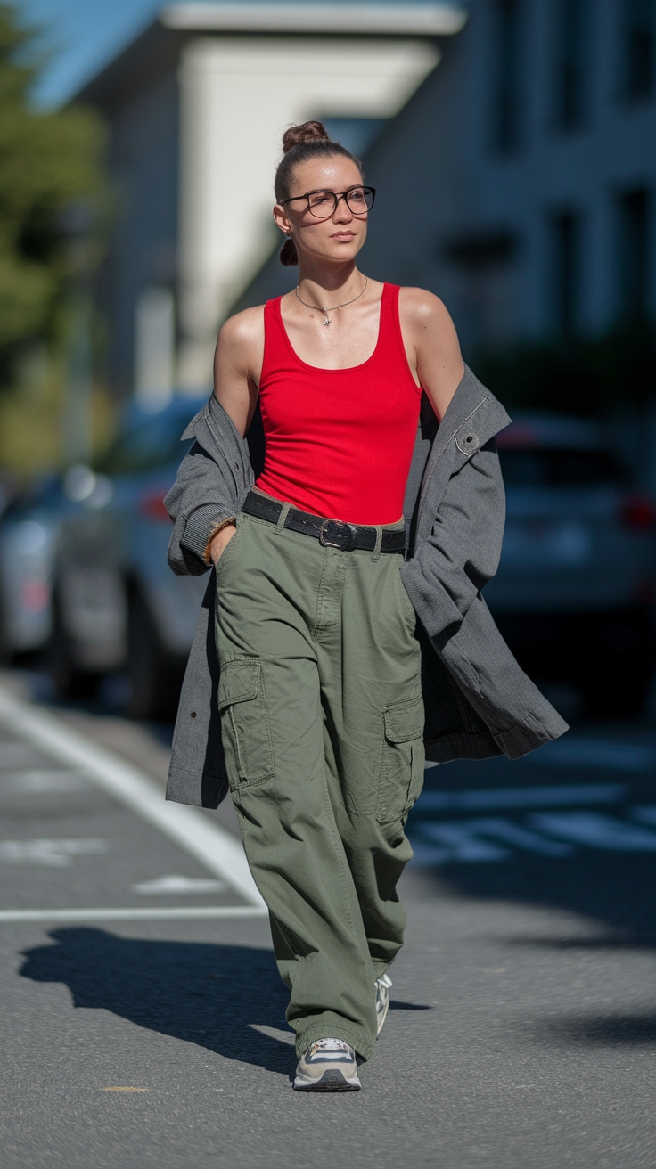 Perfecting the Red Singlet Outfit for Summer Fun outfit idea