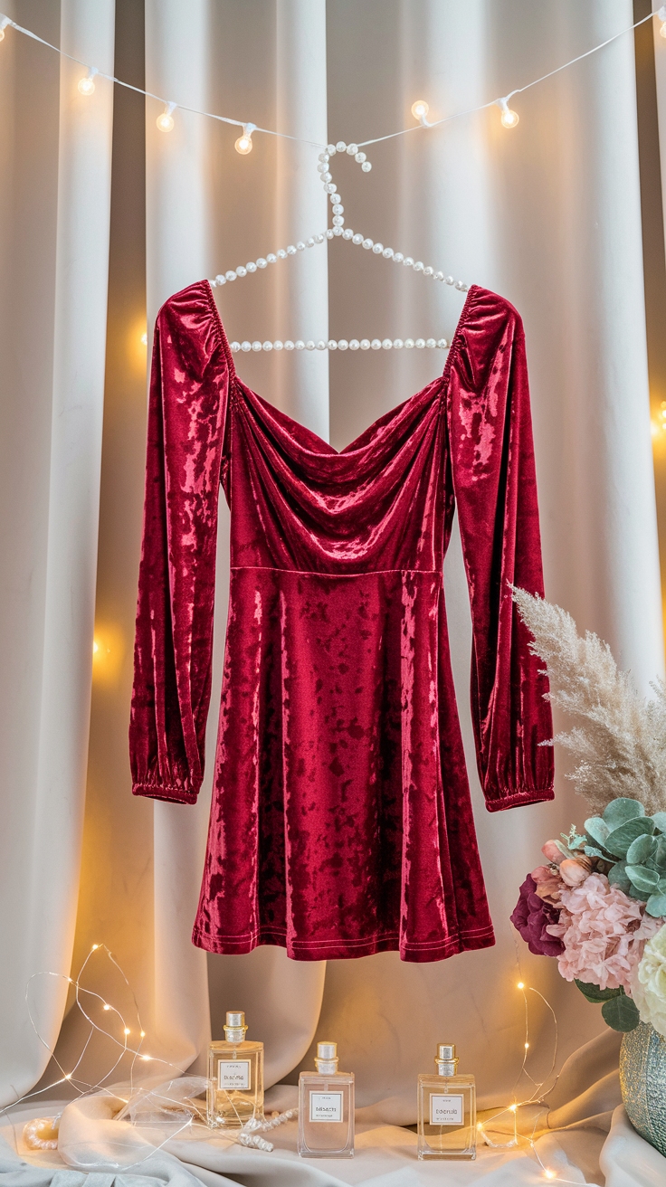 Red Velvet Dress Aesthetic for Every Occasion outfit idea