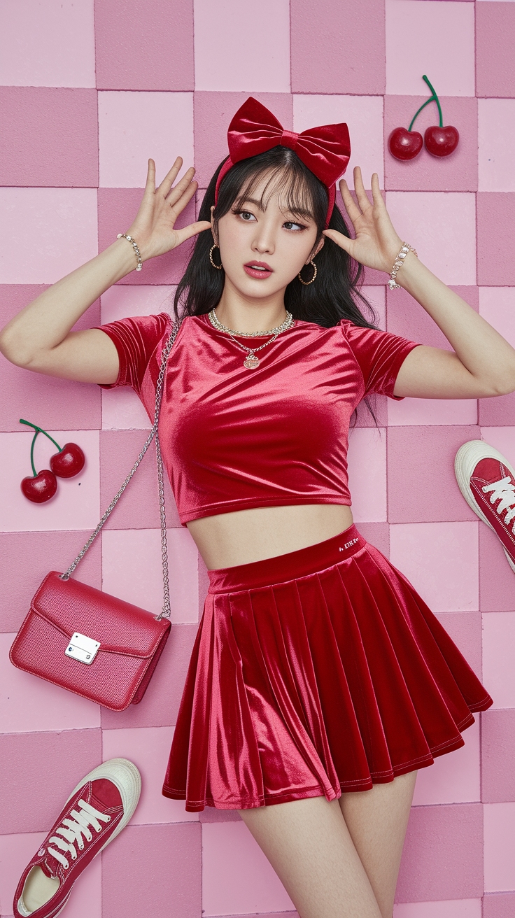 Creating a Red Velvet Red Flavor Outfit Look outfit idea
