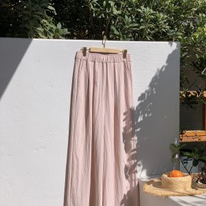 Relaxed Casual Wide-Leg Pants for Comfort - Loose Draping Long Pants Ideal for Air Conditioning and Everyday Wear