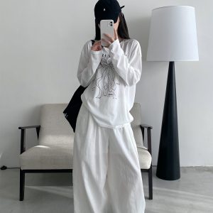 Relaxed Wide-Leg Linen Casual Pants - Comfortable Breathable Floor-Length Draping Trousers for Effortless Old Money Style