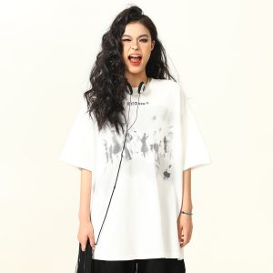 Retro Alien Print Short-Sleeve T-Shirt for Men and Women, Loose Fit Summer Top, Vintage 90s Style, Unisex Fashion Tee