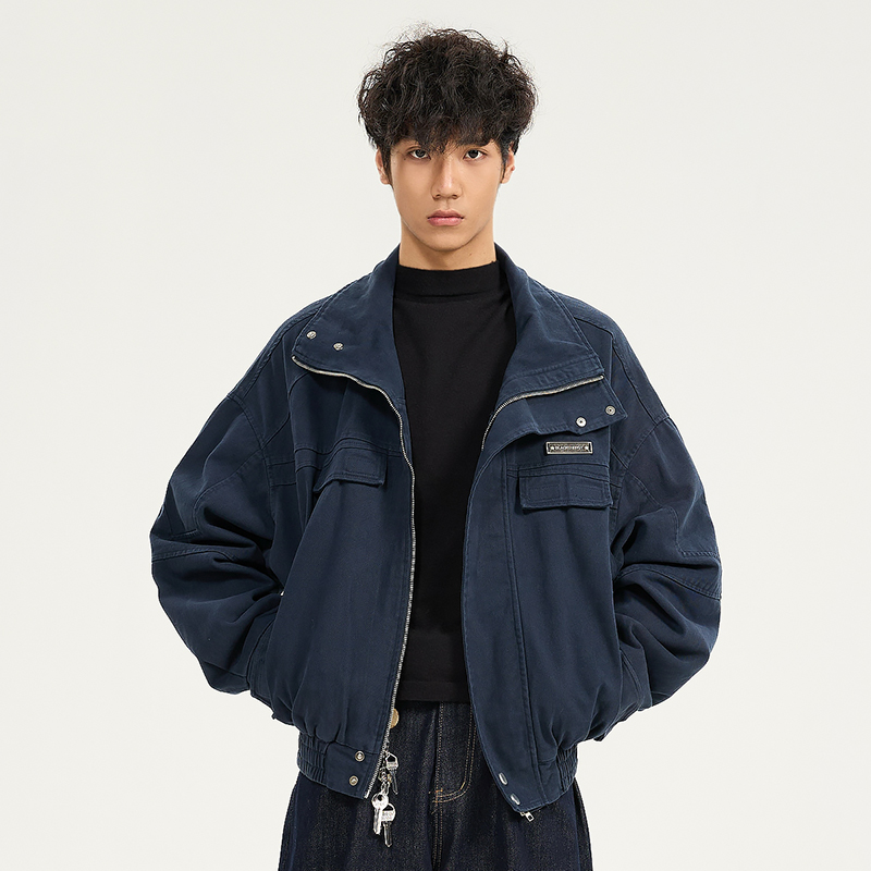 Retro American Heavyweight Jacket for Men - Stylish Loose Workwear Coat in Barn Style for Couples