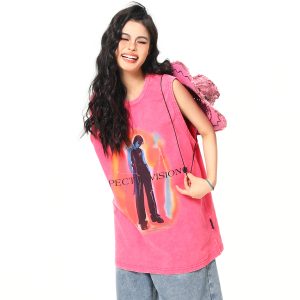 Retro American Sleeveless Vest for Summer - Trendy Street Style Shoulder Top in Wild A-Zi Design