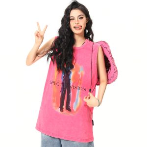 Retro American Sleeveless Vest for Summer - Trendy Street Style Shoulder Top in Wild A-Zi Design