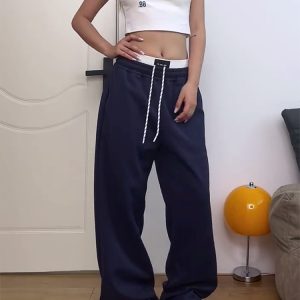 Retro American-Style Elastic Waist Cargo Pants for Women - Trendy Casual Summer 2025 Fashion Must-Have