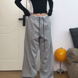 Retro American-Style Elastic Waist Cargo Pants for Women - Trendy Casual Summer 2025 Fashion Must-Have