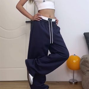 Retro American-Style Elastic Waist Cargo Pants for Women - Trendy Casual Summer 2025 Fashion Must-Have