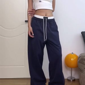 Retro American-Style Elastic Waist Cargo Pants for Women - Trendy Casual Summer 2025 Fashion Must-Have