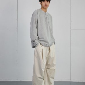 Retro American Style Wide-Leg Cargo Pants for Men - Draped Loose Fit Casual Trousers, Versatile Curved Blade Design