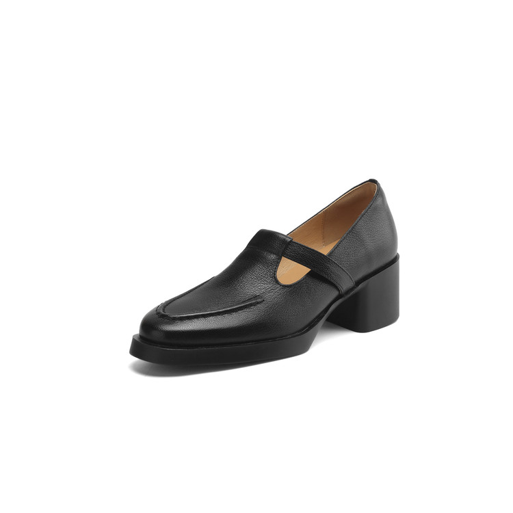 Retro British Style Thick-Soled Mary Jane Loafers for Women - Versatile Casual Leather Shoes with Italian Flair Retro British Style Thick-Soled Mary Jane Loafers for Women - Versatile Casual Leather Shoes with Italian Flair