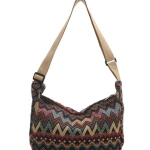 Retro Canvas Crossbody Bag for Women - Ethnic Fashion Versatile Shoulder Dumpling Bag in Lazy Style