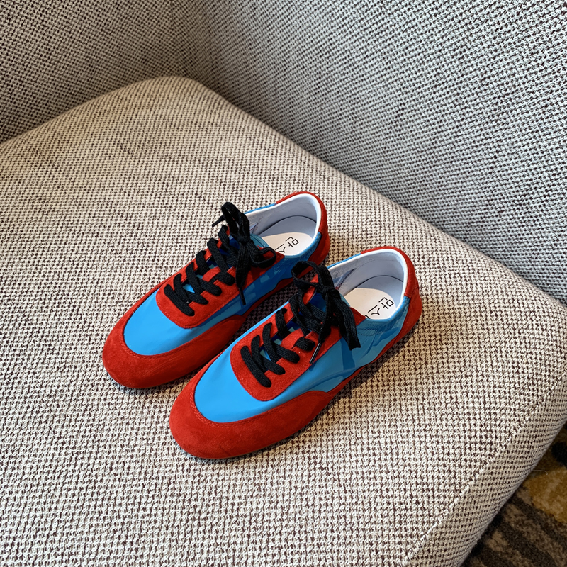 Retro Casual Women's Genuine Leather Patchwork Lace-Up Training Shoes - 2025 Y2K Inspired Flat Sports Sneakers Retro Casual Women's Genuine Leather Patchwork Lace-Up Training Shoes - 2025 Y2K Inspired Flat Sports Sneakers