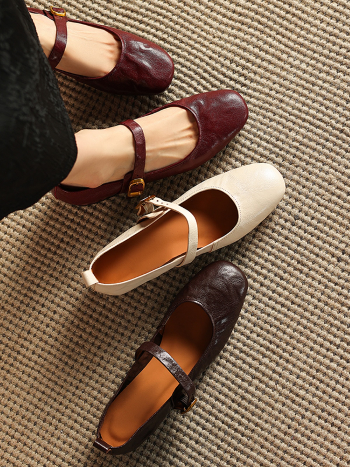 Retro Chunky Heel Mid-Heel Mary Jane Shoes for Women – 2025 Spring/Summer Soft Sole Round Toe Lambskin Footwear Retro Chunky Heel Mid-Heel Mary Jane Shoes for Women – 2025 Spring/Summer Soft Sole Round Toe Lambskin Footwear