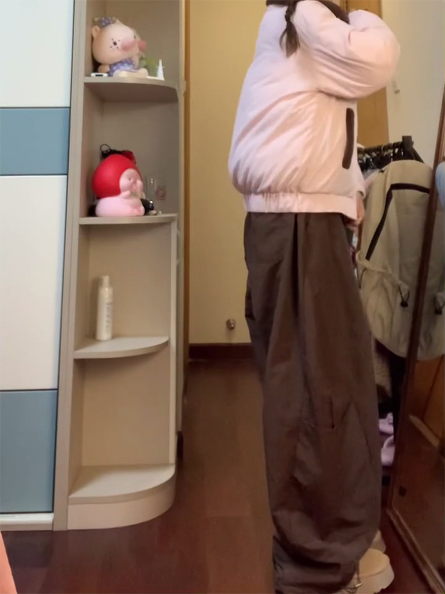 Retro Coffee-Colored Work Pants for Women - Loose Fit, Wide-Leg, Floor-Length Casual Trousers, American-Style, 90s Inspired Retro Coffee-Colored Work Pants for Women - Loose Fit, Wide-Leg, Floor-Length Casual Trousers, American-Style, 90s Inspired