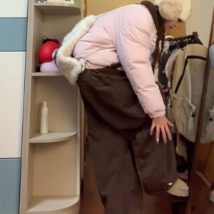 Retro Coffee-Colored Work Pants for Women - Loose Fit, Wide-Leg, Floor-Length Casual Trousers, American-Style, 90s Inspired