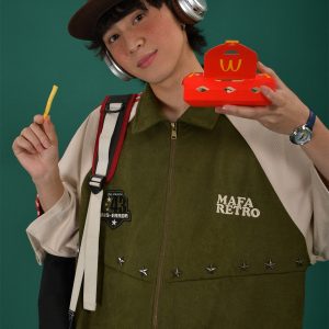 Retro Color Block Embroidered Short Sleeve Shirt - Suede Velvet Summer Loose Fit with Double Stripe - Trendy 90s Style