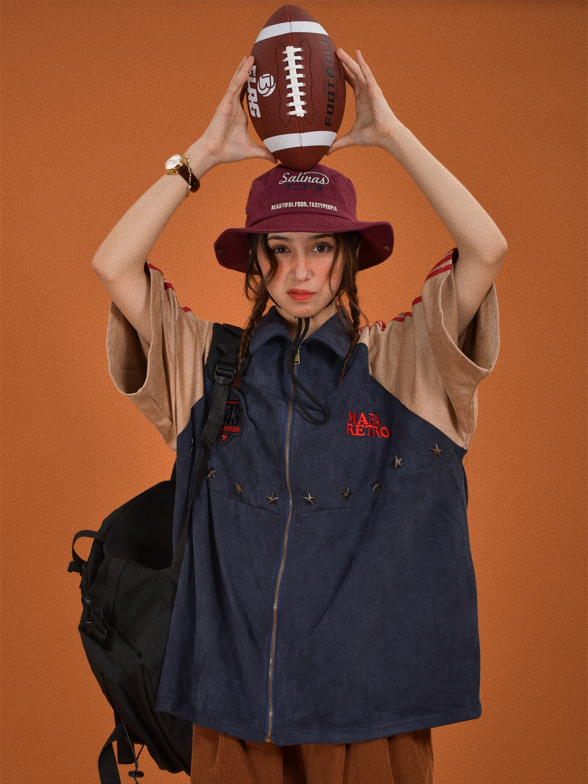 Retro Color Block Embroidered Short Sleeve Shirt - Suede Velvet Summer Loose Fit with Double Stripe - Trendy Y2K Style Retro Color Block Embroidered Short Sleeve Shirt - Suede Velvet Summer Loose Fit with Double Stripe - Trendy Y2K Style