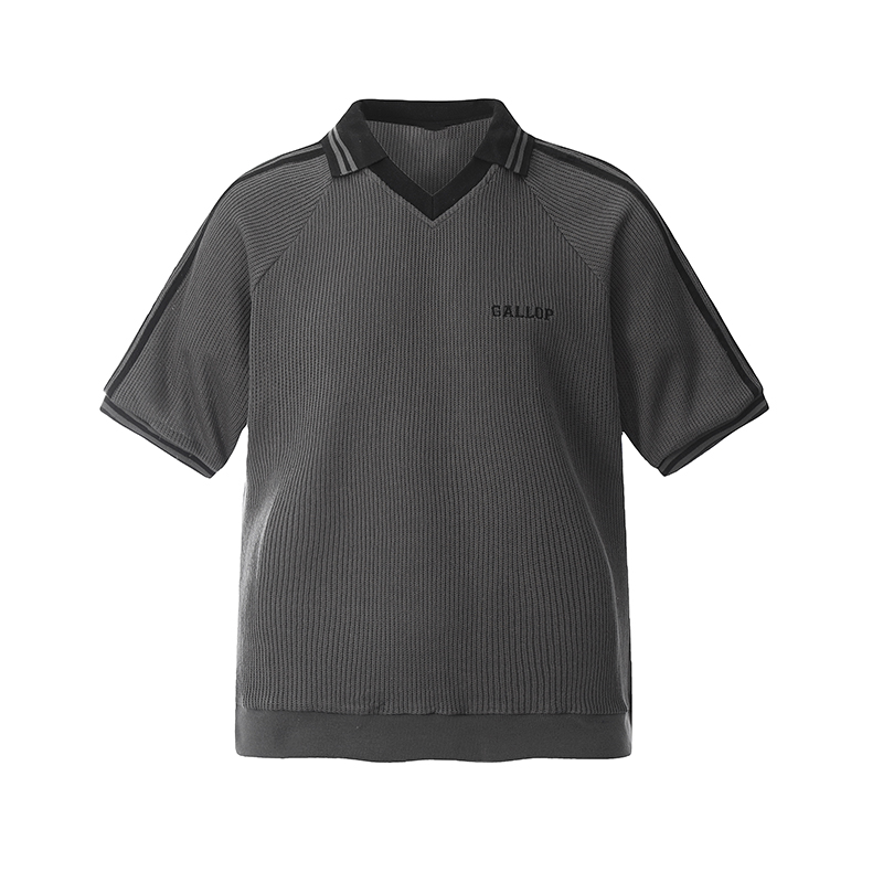 Retro Color-Blocking V-Neck Waffle Short Sleeve T-Shirt for Women, Versatile Couple's Top, Y2K Style Retro Color-Blocking V-Neck Waffle Short Sleeve T-Shirt for Women, Versatile Couple's Top, Y2K Style