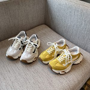 Retro Dad Shoes for Women - 2025 New Style Genuine Leather, Breathable Thick-Soled, Height-Increasing Casual Sports Shoes